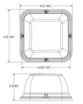 LED BEACON SQUARE POLY BASE MEDIUM PROFILE 1224VDC 24 FLASH PATTERNS CLEAR