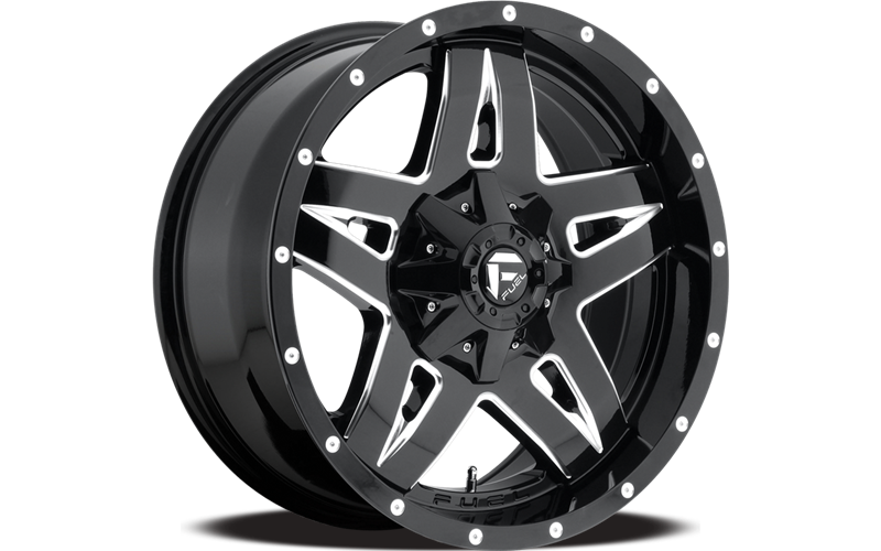 FULL BLOWN 18x9 5x114.30/5x127.00 GLOSS BLACK MILLED (1 mm)
