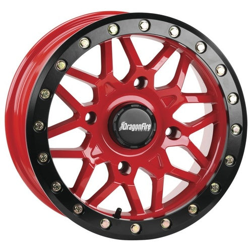 DragonFire Racing Typhon Wheel 15X6 4/156 5+1 +40 Machined Red