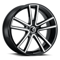 KRAZE LUSSO KR190 BLACK MACHINED FACE 22X8.5 5-112 38MM 66.56MM