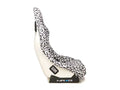 NRG FRP Bucket Seat PRISMA SAVAGE Edition White Pearlized Back Snow Leopard Print - Medium