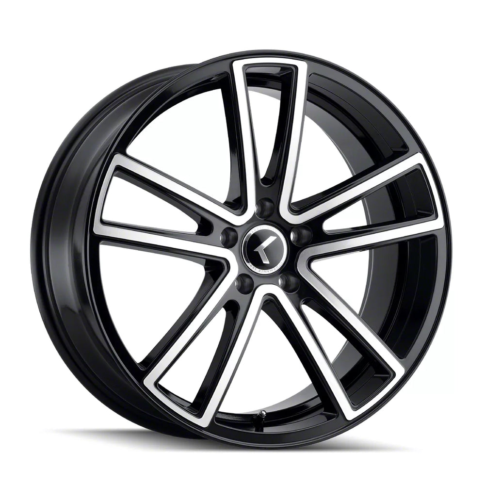 KRAZE LUSSO KR190 BLACK MACHINED FACE 22X8.5 5-115 38MM 72.62MM