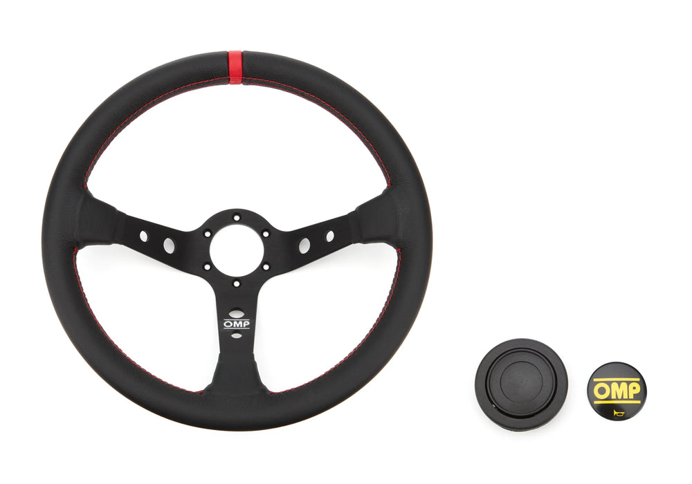 OMP Corsica Racing Steering Wheels 350mm - Black/Red