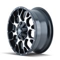 ~(38 lbs. 20X20X10)~ WARRIOR (8015) BLACK/MACHINED FACE 18X9 6-135/6-139.7 -12MM 108MM