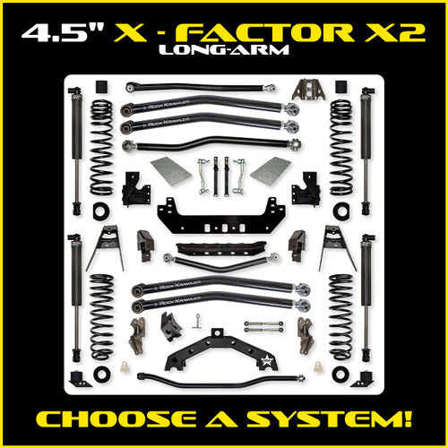 Rock Krawler 3.5 Inch X Factor No Limits Coil Over System w/ Fast CD Adjusters Lift Kit with Shocks JL35NL-2CS2