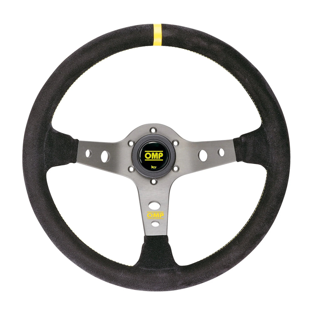 OMP Corsica Steering Wheel/3 Black Dish Spokes/ - Small Suede (Black)