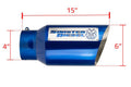 Sinister Diesel Dual Wall Exhaust Tip W/ Angle Cut (5in. to 7in.) - Blue