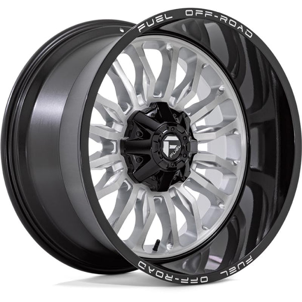 D798 22X10 8X180 SLVR-BRSH BLK-LP -
