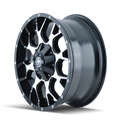 ~(38 lbs. 20X20X10)~ WARRIOR (8015) BLACK/MACHINED FACE 18X9 5-114.3/5-127 -12MM 87MM