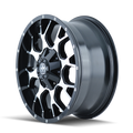 ~(38 lbs. 20X20X10)~ WARRIOR (8015) BLACK/MACHINED FACE 18X9 6-135/6-139.7 18MM 108MM