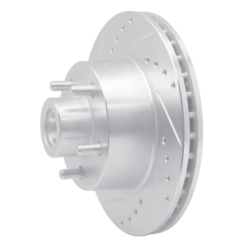 R1 70-72 Dodge Charger Front Left Drilled & Slotted Silver Brake Rotor