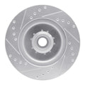 DFC 70-72 Dodge Coronet Front Right Drilled & Slotted Silver Brake Rotor