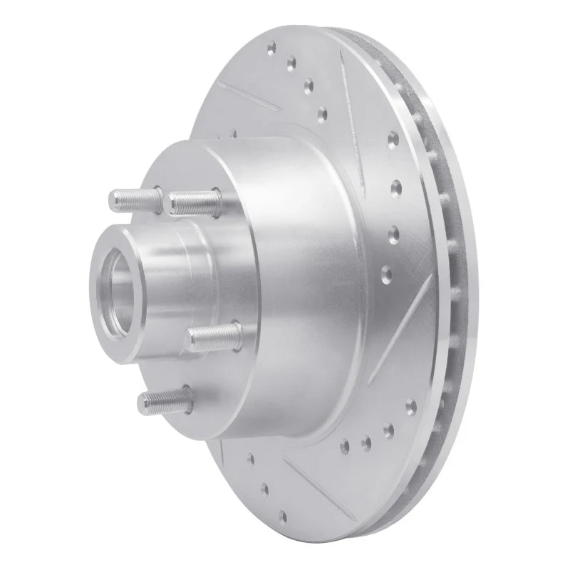 DFC 70-72 Dodge Coronet Front Right Drilled & Slotted Silver Brake Rotor
