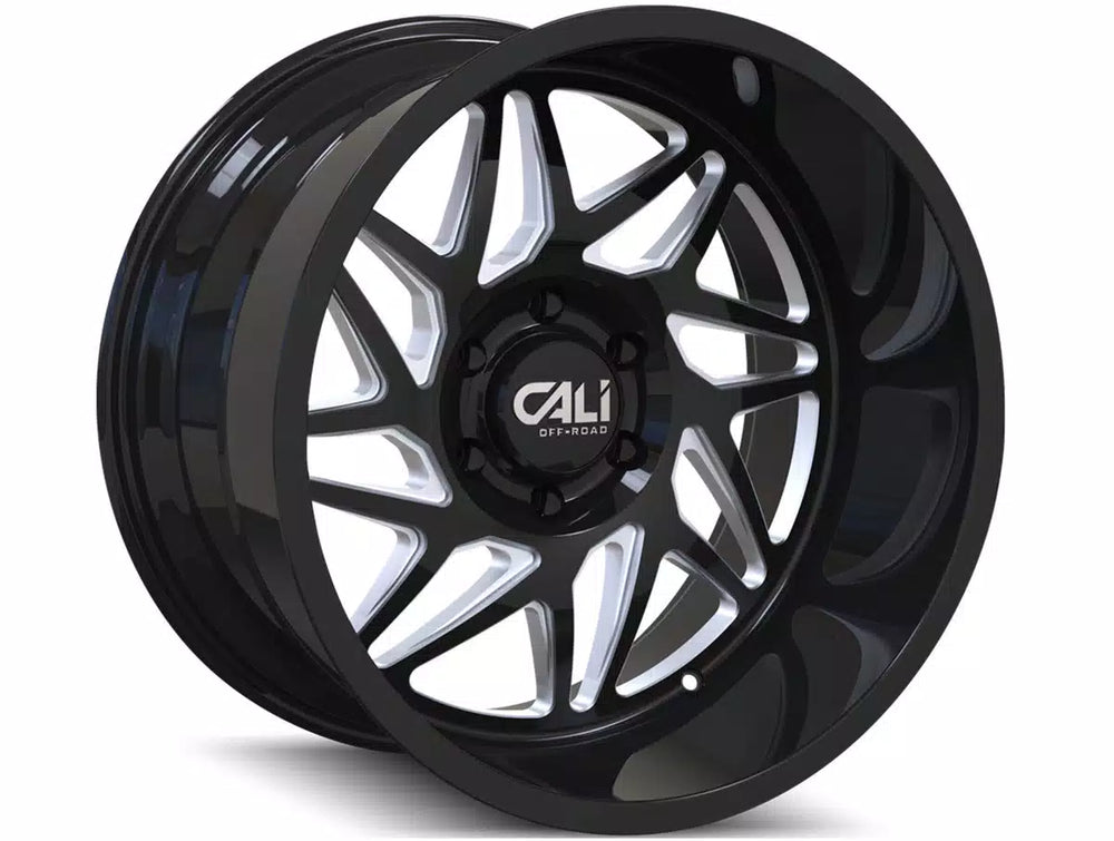 CALI OFF-ROAD GEMINI 9112 GLOSS BLACK MILLED SPOKES 20X9 8-165.1 0MM 125.2MM