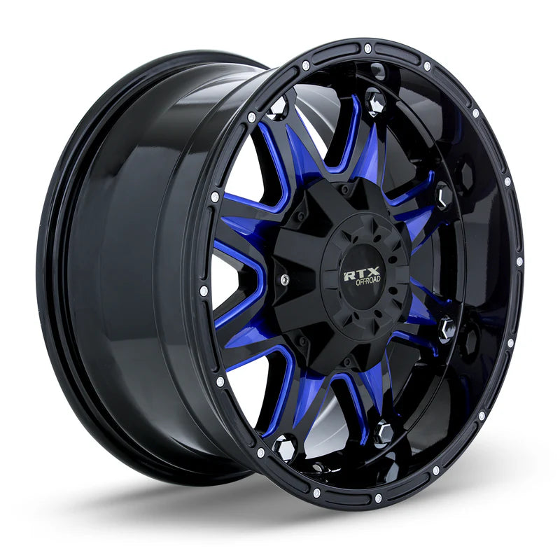 SPINE 17X9 6135/139.7 10P C87.1 BLACK BLUE MILLED SPOKE