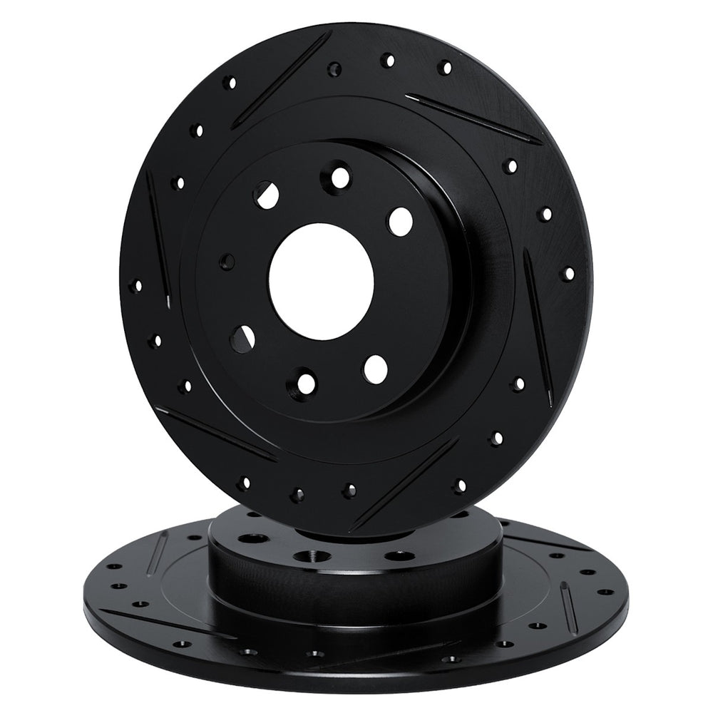 R1 Concepts Brake Rotor- D/S - Black Fits Acura Legend