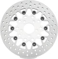 Twin Power 08-13 FLH FLT 08-16 FLHR 06-17 Dyna Front 11.8 Scalloped Floating Rotor Black Mesh