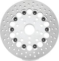Twin Power 08-13 FLH FLT 08-16 FLHR 06-17 Dyna Front 11.8 Scalloped Floating Rotor Black Mesh