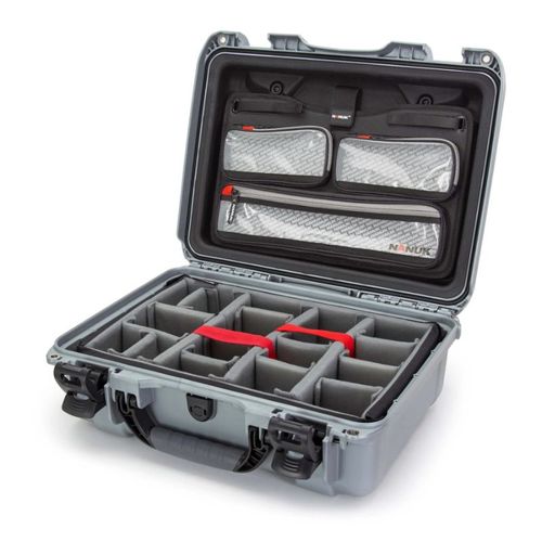 NANUK CASE W/LID ORG.W/DIVIDERSILVER INTERIOR: 17 X 11.8 X 6.4IN