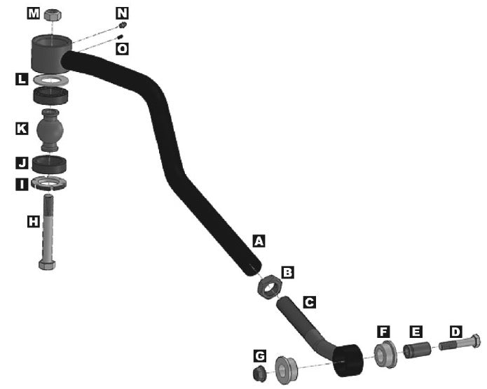 ~(11.2 lbs. 36X4X4)~ Front Adjustable HD Trackbar TJ XJ MJ or ZJ