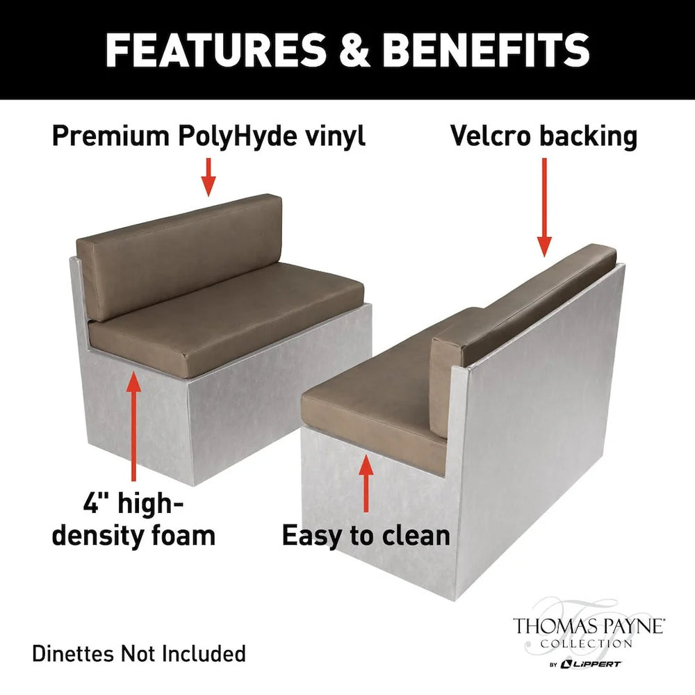 42IN DINETTE REPLACEMENT CUSHIONS GRUMMOND (SET OF 2 BOTTOM & 2 SIDE CUSHIONS)