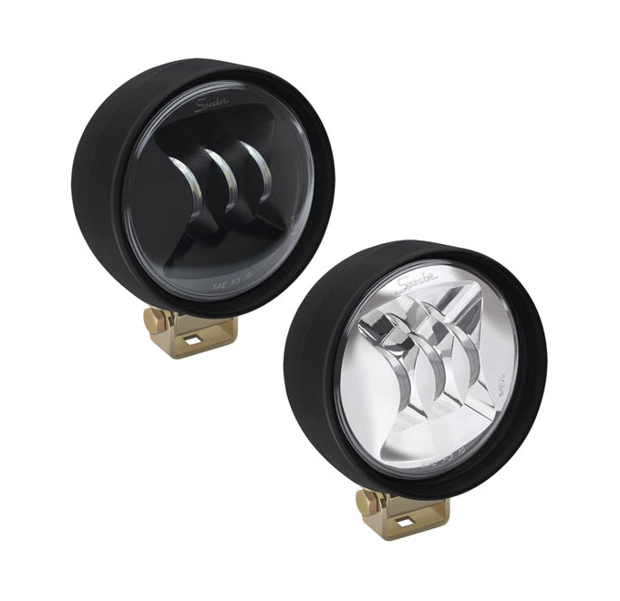 6050 MODEL 12V SAE/ECE RIGHT HAND TRAFFIC LED FOG LIGHT W/BLACK INNER BEZEL IN RUBBER BUCKET