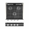 RANGE COOKTOP MATCH W/17IN & 21IN RANGE OVEN SS W/LED KNOBS (PAINTED SLVR) + WIRED GRILL + GLASS