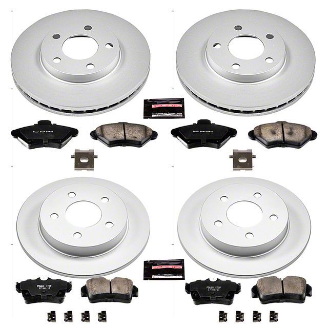 Power Stop 94-98 Ford Mustang Front & Rear Z17 Evolution Geomet Coated Brake Kit