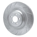 DFC 08-09 Jaguar XKR Right Front Drilled & Slotted Silver Brake Rotor