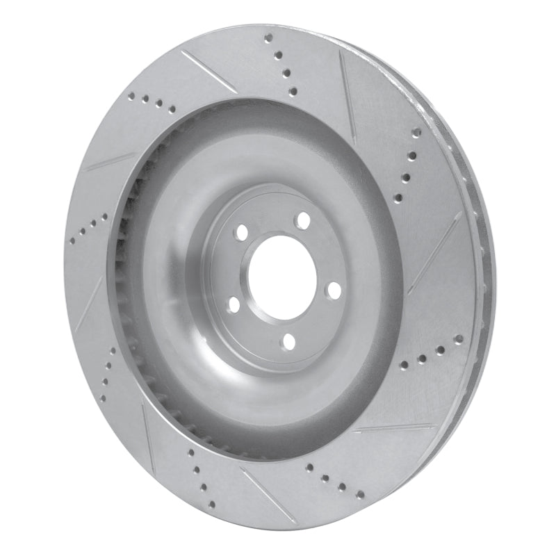 DFC 08-09 Jaguar XKR Right Front Drilled & Slotted Silver Brake Rotor