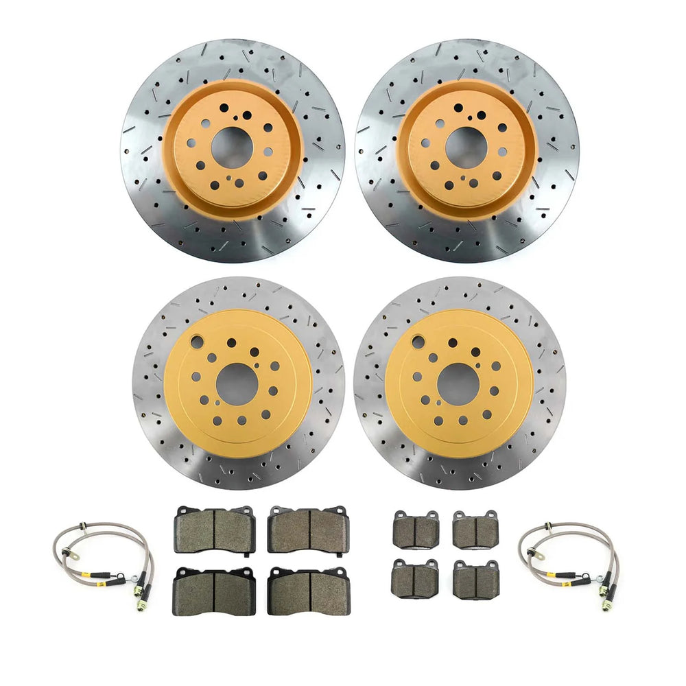 R1 Concepts Brake Rotor- Slotted - Silver Fits Subaru WRX