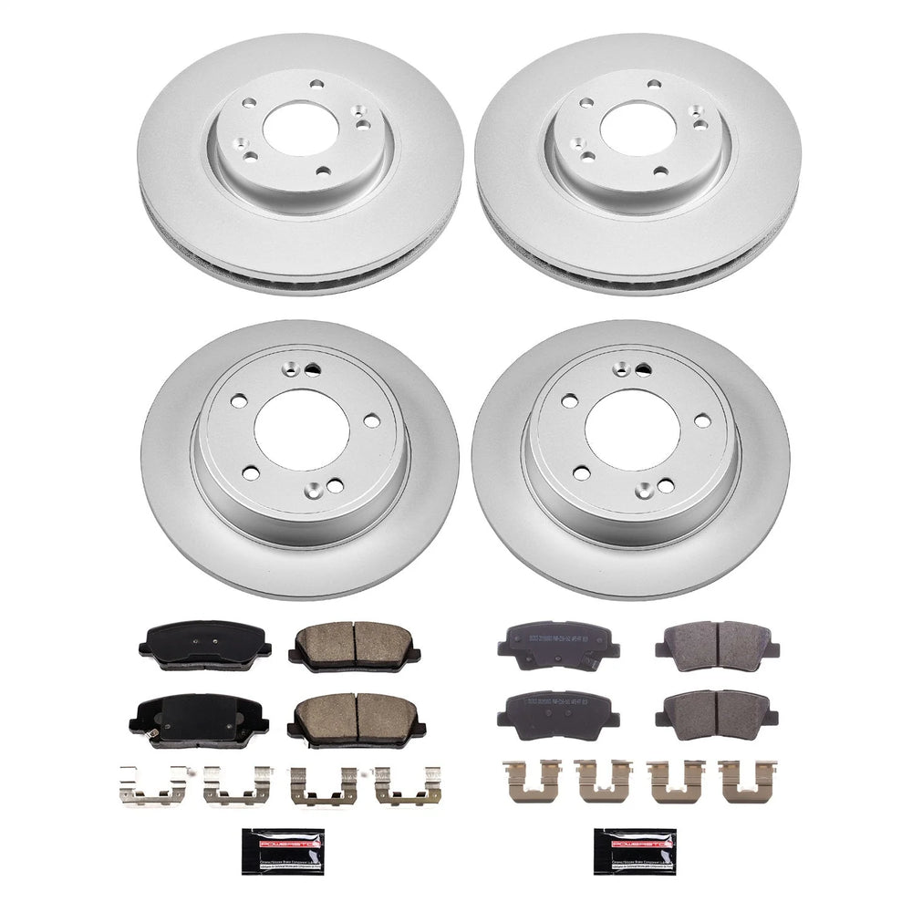 Power Stop 2016 Hyundai Veloster Front & Rear Z17 Coated Brake Kit