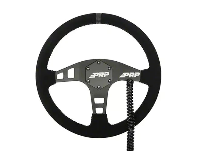 PRP Heated Flat Suede Steering Wheel - Black