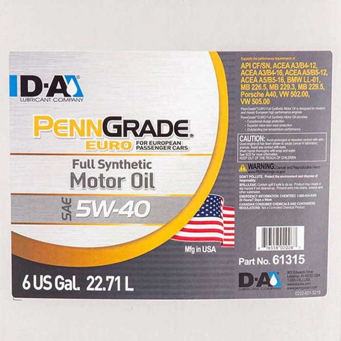 PENNGRADE EURO 5W40 6 GALLON BAGINABOX