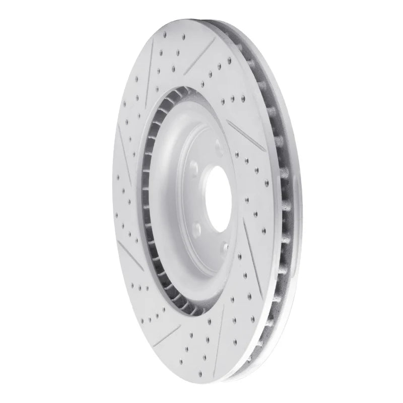 R1 13-14 Ford Mustang Front Right Drilled & Slotted Geoperformance Rotor