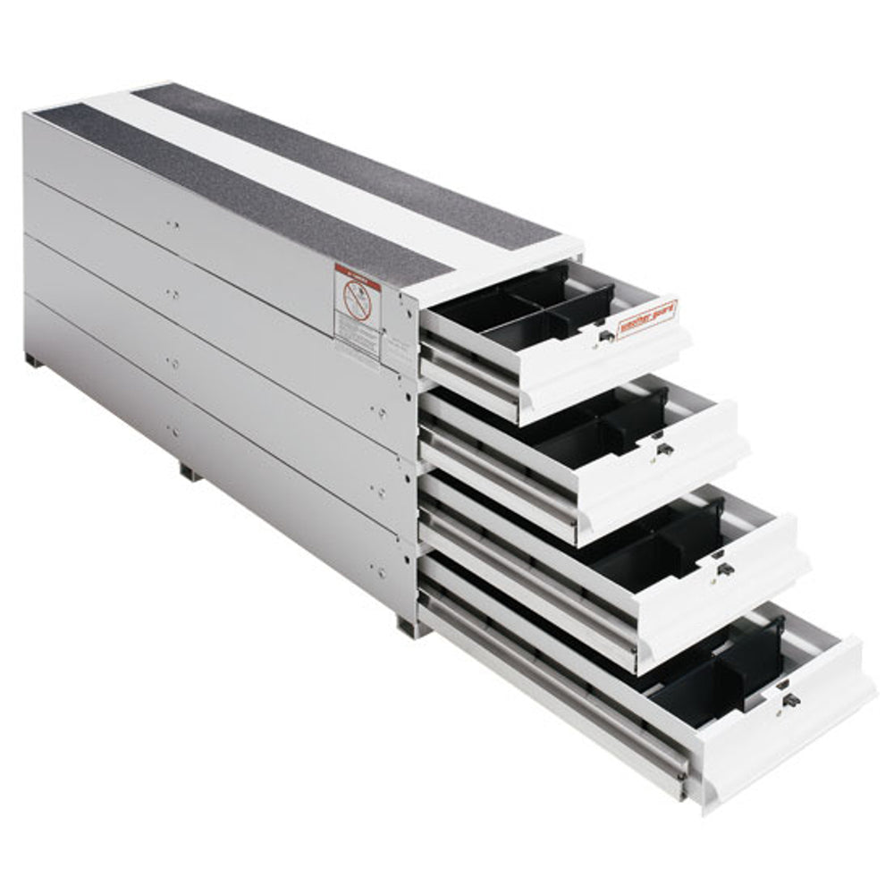 ITEMIZER VAN STACKED ALUMINUM 4 DRAWER UNIT 49 X 121/4 X 231/2IN WHITE