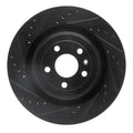 R1 13-19 Ford Police Interceptor Sedan Front Left Drilled & Slotted Black Brake Rotor