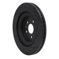 R1 13-19 Ford Police Interceptor Sedan Front Left Drilled & Slotted Black Brake Rotor