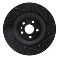 R1 13-19 Ford Police Interceptor Sedan Front Left Drilled & Slotted Black Brake Rotor