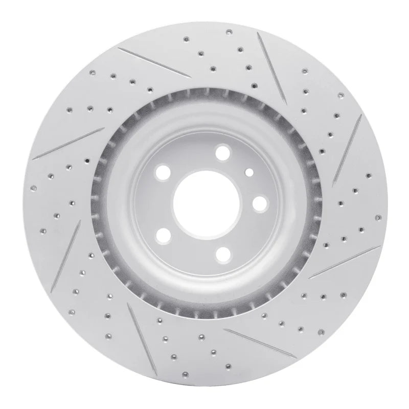 R1 13-14 Ford Mustang Front Left Drilled & Slotted Geoperformance Rotor