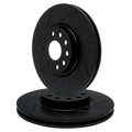 R1 Concepts Brake Rotor- Slotted - Black