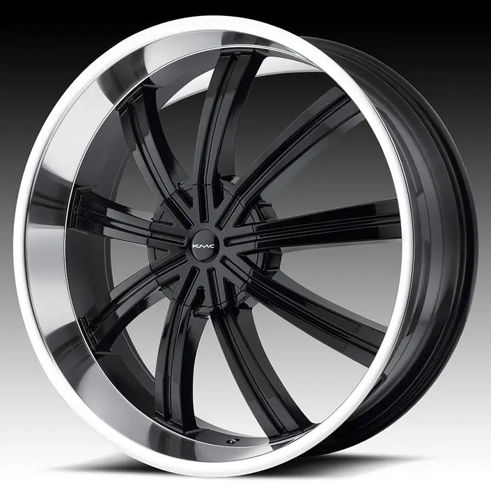 WIDOW 22x9.5 5x115.00/5x139.70 GLOSS BLACK W/ MACHINED FACE (15 mm)