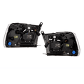 SWITCHBACK LED BAR HEADLIGHT MATTE BLACK HOUSING AND CLEAR LENS - FACELIFT STYLE - AMBER REFLECTOR - LED SEQUENTIAL SIGNAL - BREATHING LIGHT EFFECT - H7 LOW BEAM H7 HIGH BEAM