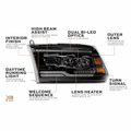 SWITCHBACK LED BAR HEADLIGHT MATTE BLACK HOUSING AND CLEAR LENS - FACELIFT STYLE - AMBER REFLECTOR - LED SEQUENTIAL SIGNAL - BREATHING LIGHT EFFECT - H7 LOW BEAM H7 HIGH BEAM
