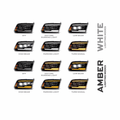 SWITCHBACK LED BAR HEADLIGHT MATTE BLACK HOUSING AND CLEAR LENS - FACELIFT STYLE - AMBER REFLECTOR - LED SEQUENTIAL SIGNAL - BREATHING LIGHT EFFECT - H7 LOW BEAM H7 HIGH BEAM