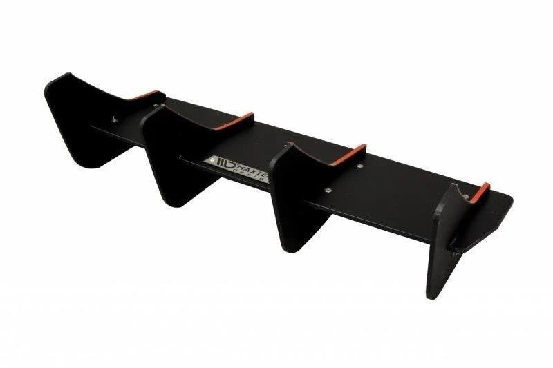 Maxton Design Racing Rear Diffuser (Black Red) Red Vertical Bars