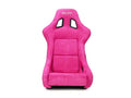 NRG FRP Bucket Seat PRISMA Edition W/ Pearlized Back Fushia Alcantara - Large