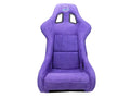 FRP Bucket Seat PRISMA Edition with pearlized back. All Purple alcantara vegan material w/phone pockets. (Large)