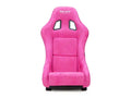 NRG FRP Bucket Seat PRISMA Edition w/ Pearlized Back/All Fushia Alcantara Vegan/Phone Pockets - Med