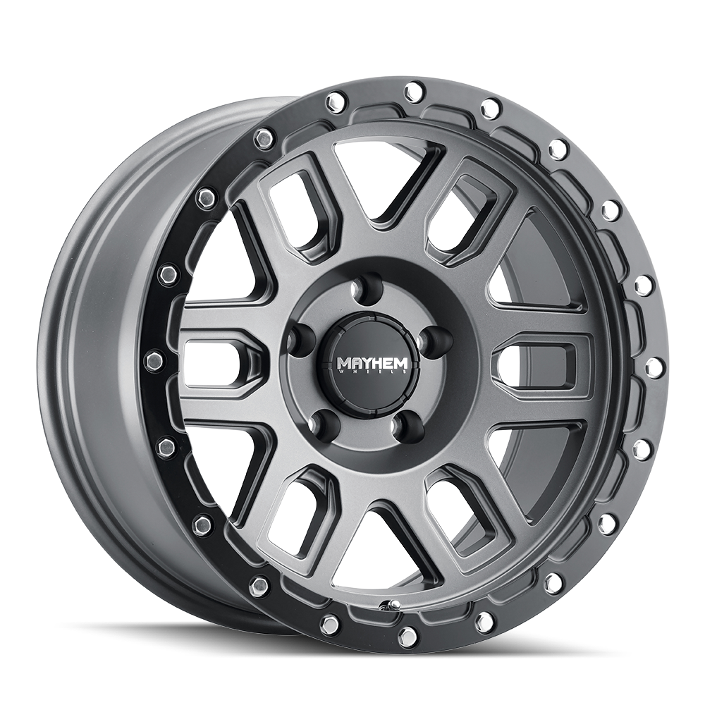MAYHEM DELTA 8304 MATTE GUNMETAL W MATTE BLACK LIP 17X9 5-127 -12MM 78.1MM